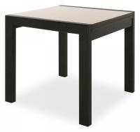 Стол Джокер-Бизнес 800*800(1600)*750 (Венге/стекло бежевое (жемчужное)