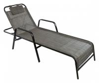 Шезлонг с регулируемой спинкой и подлокотниками ALANYA Черный Шезлонг с регулируемой спинкой и подлокотниками ALANYA Черный. Фото №1