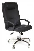 Компьютерное кресло MAXIMA хром кож/зам, черный, 36-6  id -