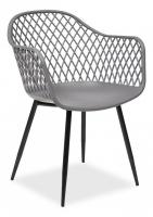 Стул DIEGO (mod. 8003) металл/пластик, 55х60х82,5 см, серый/черный (поставляется по 4 шт). Фото №1