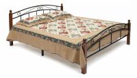Кровать AT-8077 дерево гевея/металл, 180*200 см (King bed), красный дуб/черный фото Кровать AT-8077 дерево гевея/металл, 180*200 см (King bed), красный дуб/черный. Фото №1