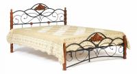 Кровать CANZONA Wood slat base дерево гевея/металл, 160*200 см (Queen bed), красный дуб/черный фото Кровать CANZONA Wood slat base дерево гевея/металл, 160*200 см (Queen bed), красный дуб/черный. Фото №1