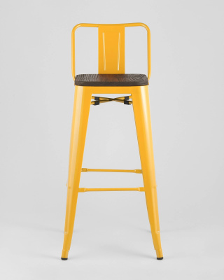 Стул барный TOLIX WOOD со спинкой желтый. Фото