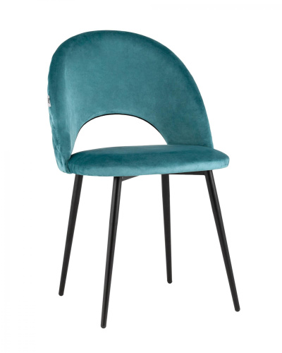 Стул Меган велюр с ромбами сине-зеленый. Фото №1