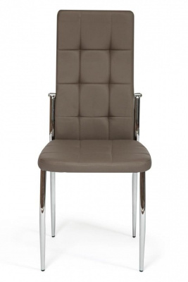 Стул ELFO ( mod.35 ) металл/экокожа, 45х53х100х47см, хром/пепельно-коричневый (поставляется только по 4 шт). Фото №2