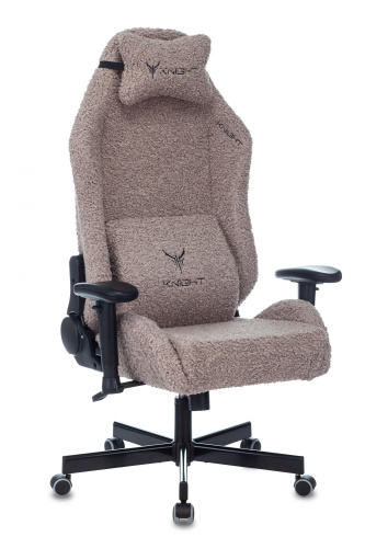 Кресло игровое Knight T1 серый экомех с подголов. крестовина металл. Фото №1