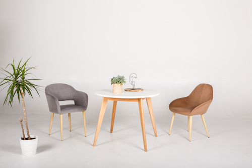 Стол Лунд круглый д.860 бук-белый. Фото №7