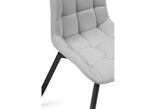 Стул на металлокаркасе Челси крутящийся велюр светло-серый / черный. Фото №8