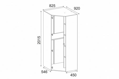 Шкаф платяной Квадро STL.322.03 W,белый. Фото №6