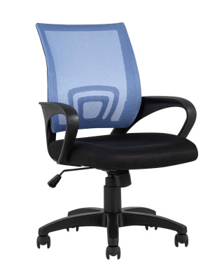 Кресло офисное TopChairs Simple голубое фото Кресло офисное TopChairs Simple голубое. Фото №2