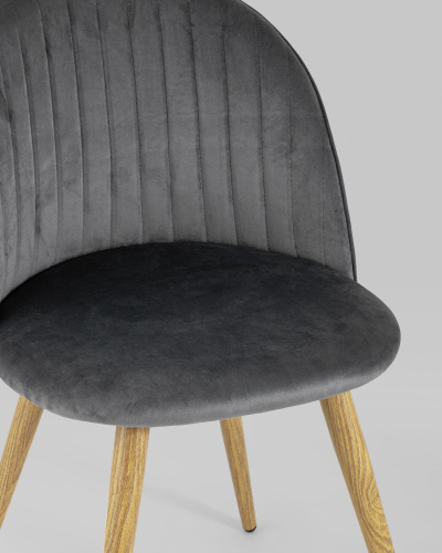 Стул Лион Страйпс велюр серый. Фото №9