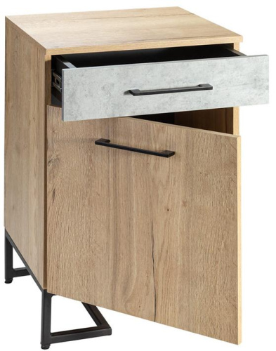 Тумба для обуви с ящиком Loft Дуб натур/Бетон. Фото №5