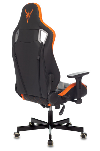 Кресло игровое Knight OUTRIDER черный/оранжевый ромбик эко.кожа с подголов. крестовина металл. Фото №6