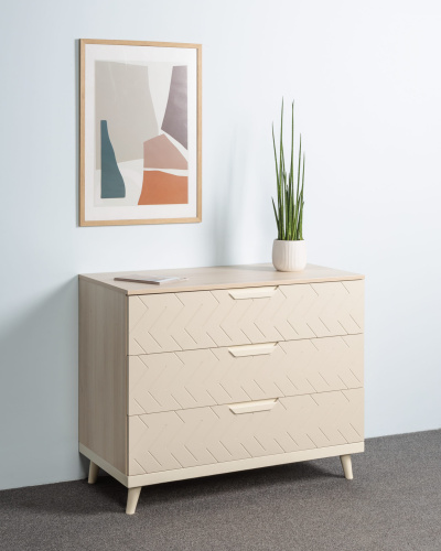 Комод с 3 ящиками Сканди Жемчужно-белый. Фото №14