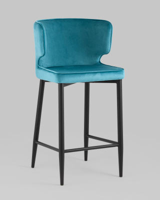 Стул полубарный Матео велюр темно-бирюзовый фото Стул полубарный Матео велюр темно-бирюзовый. Фото №3