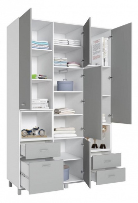 Шкаф комбинированный Polini kids Mirum 2335, белый фото Шкаф комбинированный Polini kids Mirum 2335, белый. Фото №3