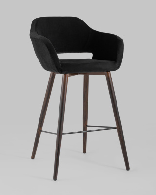 Стул барный Саймон велюр черный. Фото