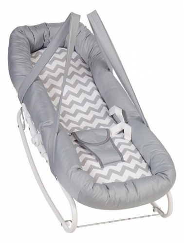 Шезлонг детский Polini kids Зигзаг, серый. Фото №4