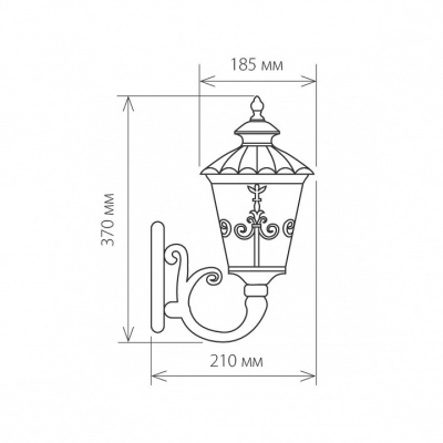 Diadema U черное золото уличный настенный светильник GLYF-8046U. Фото №2