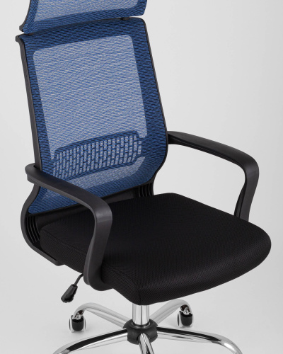 Кресло офисное TopChairs Style голубое. Фото №9