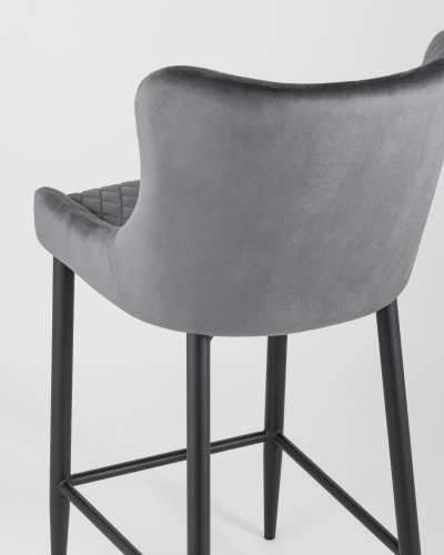 Стул полубарный Ститч велюр серый. Фото №8