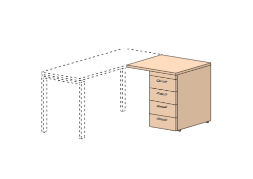 Тумба с ящиками ДСП Европа Лайт. Фото №1