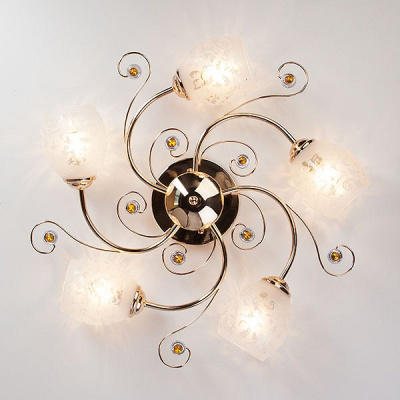 Потолочная люстра Eurosvet Roksana 9677/5 золото фото Потолочная люстра Eurosvet Roksana 9677/5 золото. Фото №2