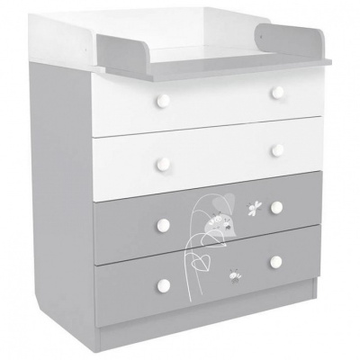 Комод пеленальный Polini kids French 1580 Amis, белый. Фото №3