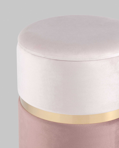 Пуф Кэрри с ящиком велюр розовый. Фото №6