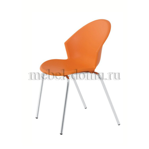 Кресло VAN HALLEN (mod. 2433) пластик/металл, 54,5х53,5х76 см, высота до сиденья 46 см, белый/черный (поставляется по 4 шт). Фото №1