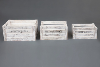 Набор ящиков Secret De Maison CIBOIRE ( mod. HX16-832 S/3 ) , Античный белый  (поставляется только по 4 шт). Фото