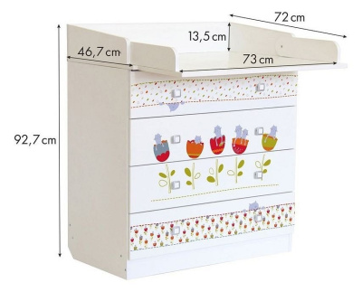 Комод пеленальный Polini kids Simple 1580 Сонные котята, белый фото Комод пеленальный Polini kids Simple 1580 Сонные котята, белый. Фото