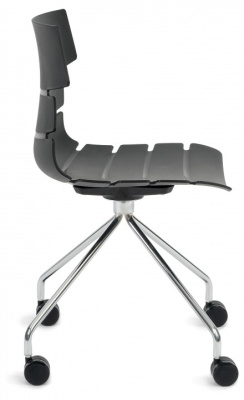 Стул офисный HANSEN (mod. 606-1) пластик/металл, 50х51х81 см, высота до сиденья 45 см, черный/хром (поставляется по 2 шт). Фото №2