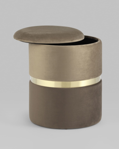 Пуф Кэрри с ящиком велюр коричневый. Фото №4