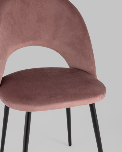 Стул Меган велюр с ромбами пыльно-розовый. Фото №8
