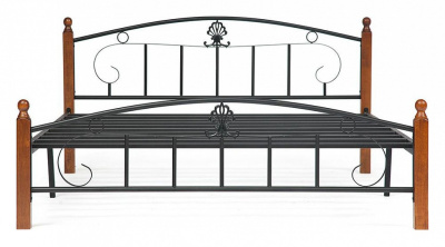 Кровать РУМБА (AT-203)/ RUMBA дерево гевея/металл, 140х200 см (double bed), красный дуб/черный фото Кровать РУМБА (AT-203)/ RUMBA дерево гевея/металл, 140х200 см (double bed), красный дуб/черный. Фото №2