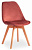 Стул Secret De Maison TULIP SOFT (mod. 74) вельвет/дерево , 54 х 47 х 83 см , коралловый (HLR 44)/натуральный (поставляется по 4 шт)