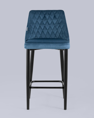 Стул полубарный Диего велюр пыльно-синий. Фото