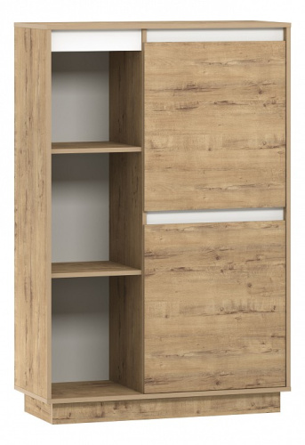 Virginia НМ 011.85 Шкаф комбинированный Правый, Белый Скандинавский/Дуб Бунратти. Фото №1