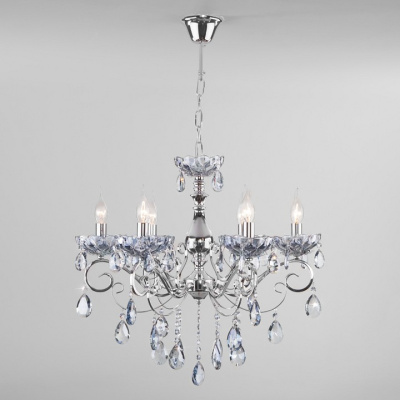 Подвесная люстра Eurosvet Escada 10109/6 хром/лазурный хрусталь Strotskis фото Подвесная люстра Eurosvet Escada 10109/6 хром/лазурный хрусталь Strotskis. Фото №2