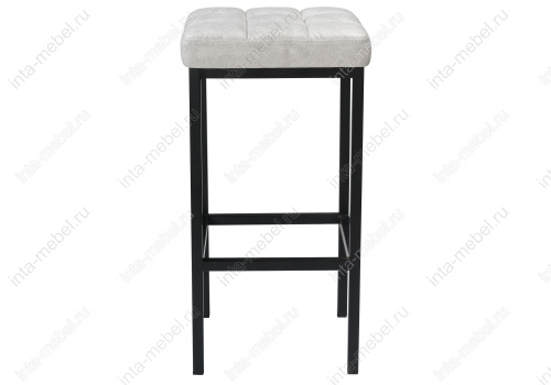 Барный стул Лофт кожзам серый мрамор / черный матовый. Фото №2