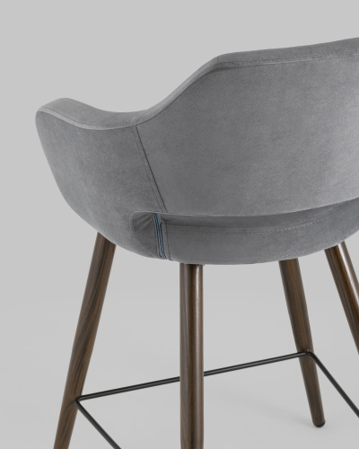 Стул полубарный Саймон велюр тёмно-серый. Фото №8