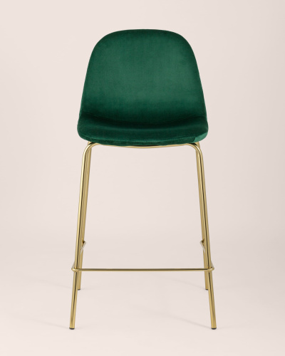Стул полубарный Валенсия велюр зеленый золотые ножки. Фото №5