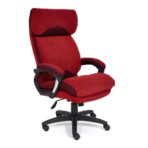 Кресло офисное Duke (флок/ткань бордо/бордо). Фото №1