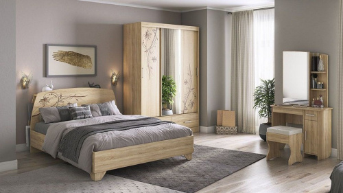 Спальный гарнитур Виктория-1 К1 дуб сонома. Фото №1