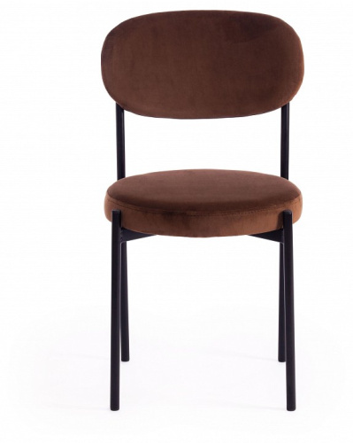 Стул REVO (mod. 7033) ткань/металл, 47х54х82 см, высота до сиденья 47 см, коричневый barkhat 11/черный (поставляется по 4 шт). Фото №2