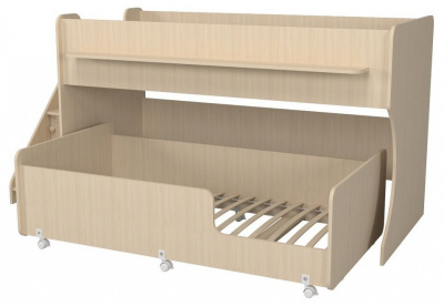 Кровать двухъярусная Р444-2, древесина коричневая светлая дуб. Фото №3